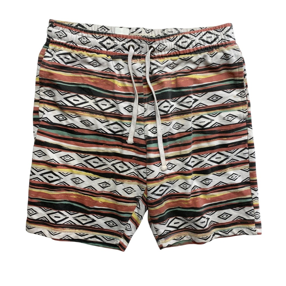 Retrofit Sweat Shorts Mens Medium Aztec Southwestern Geometric Multicolor